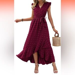 Burgundy Wrap Dress